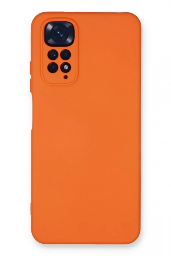 Xiaomi Redmi Note 11 Kılıf Nano içi Kadife Silikon - Turuncu