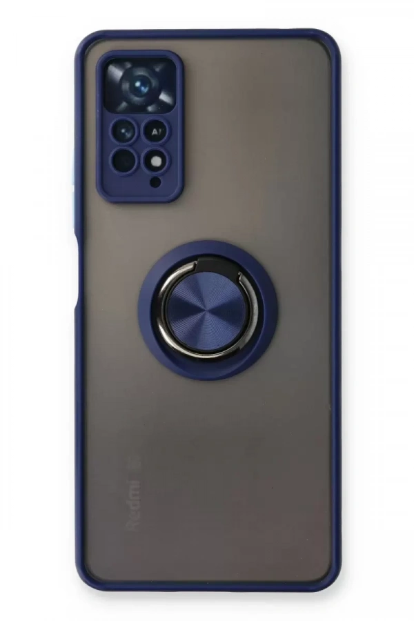 Xiaomi Redmi Note 11 Pro Kılıf Montreal Yüzüklü Silikon Kapak - Lacivert