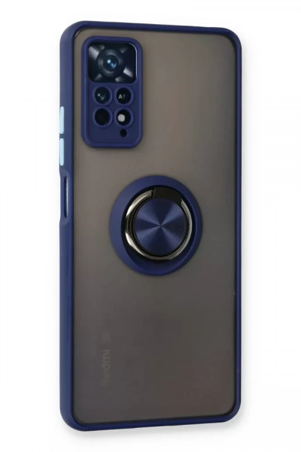 Xiaomi Redmi Note 11 Pro Kılıf Montreal Yüzüklü Silikon Kapak - Lacivert