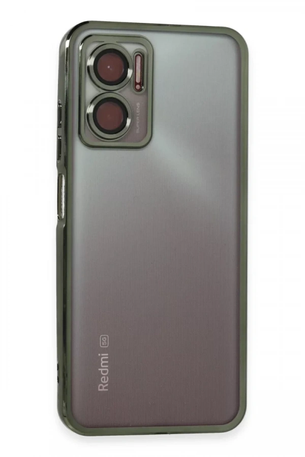 Xiaomi Redmi Note 11E Kılıf Lensli Silikon - Yeşil