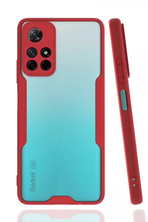 Xiaomi Redmi Note 11T Kılıf Platin Silikon - Kırmızı