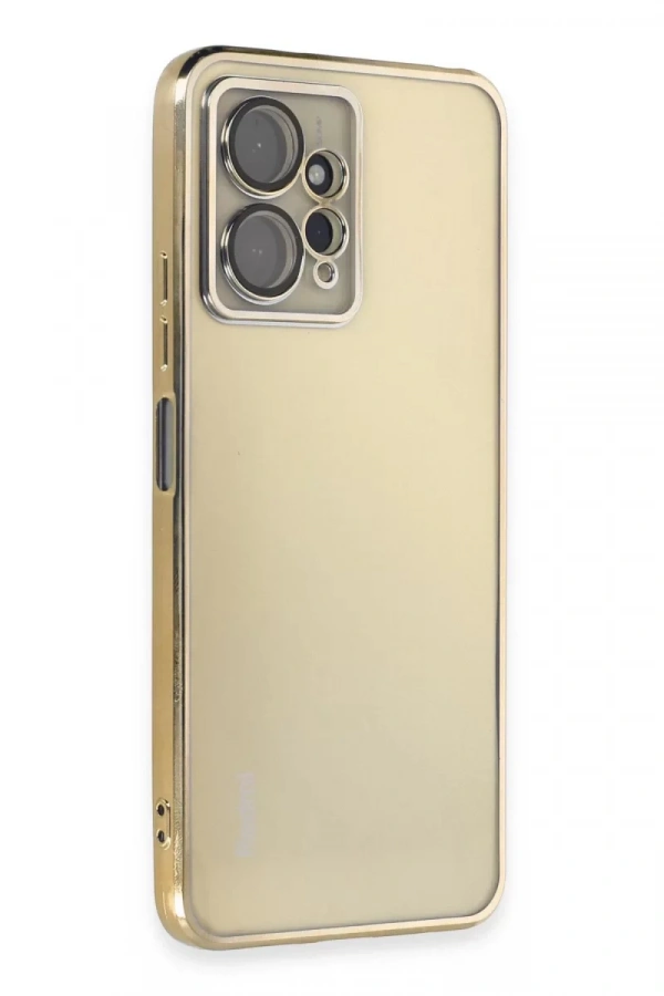 Xiaomi Redmi Note 12 4G Kılıf Lensli Silikon - Gold