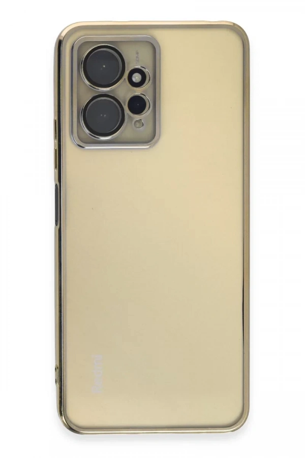 Xiaomi Redmi Note 12 4G Kılıf Lensli Silikon - Gold