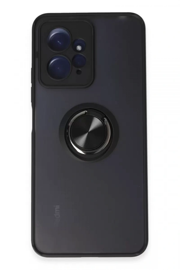 Xiaomi Redmi Note 12 4G Kılıf Montreal Yüzüklü Silikon Kapak - Siyah