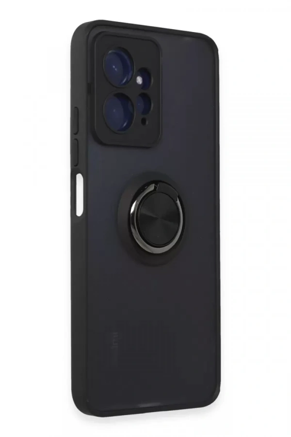Xiaomi Redmi Note 12 4G Kılıf Montreal Yüzüklü Silikon Kapak - Siyah