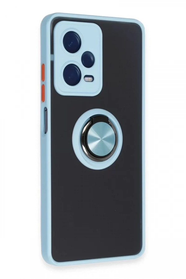 Xiaomi Redmi Note 12 5G Kılıf Montreal Yüzüklü Silikon Kapak - Buz Mavi