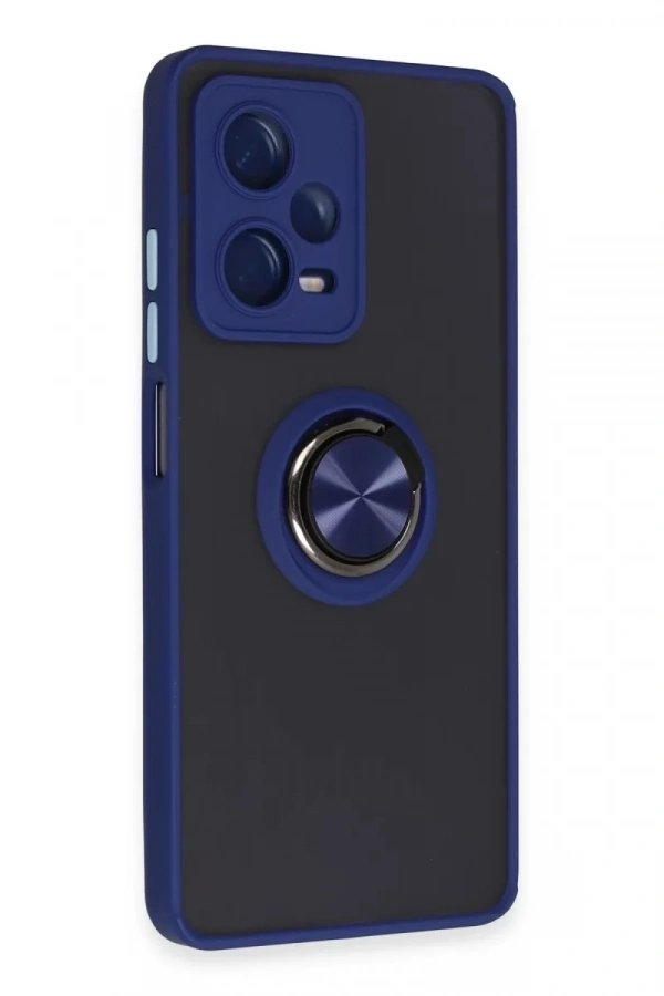 Xiaomi Redmi Note 12 5G Kılıf Montreal Yüzüklü Silikon Kapak - Lacivert