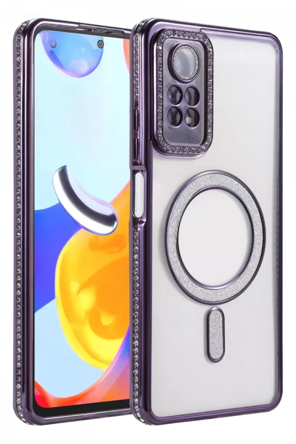 Xiaomi Redmi Note 12 Pro 4G Joke Simli Magneticsafe Kılıf - Derin Mor