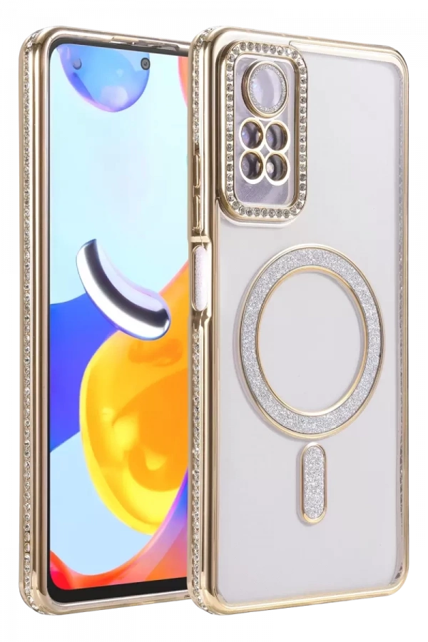 Xiaomi Redmi Note 12 Pro 4G Joke Simli Magneticsafe Kılıf - Gold
