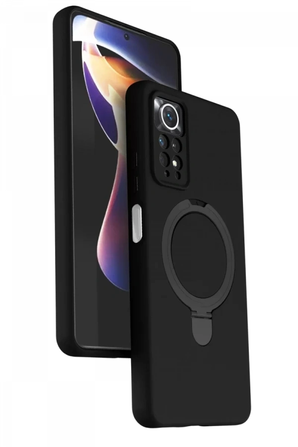 Xiaomi Redmi Note 12 Pro 4G Regal Magsafe Standlı Kapak - Siyah