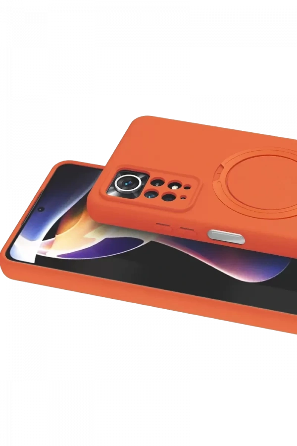 Xiaomi Redmi Note 12 Pro 4G Regal Magsafe Standlı Kapak - Turuncu