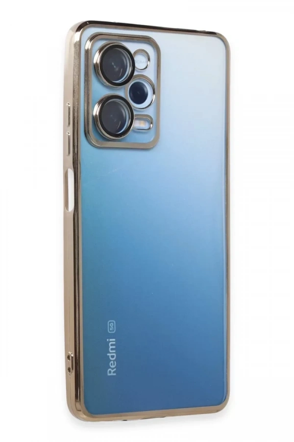 Xiaomi Redmi Note 12 Pro 5G Kılıf Lensli Silikon - Gold