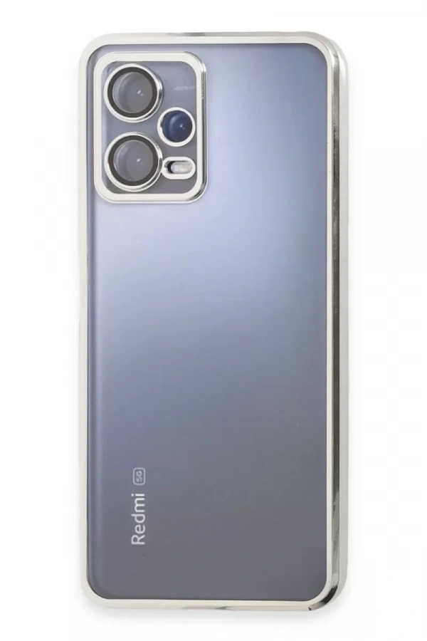 Xiaomi Redmi Note 12 Pro 5G Kılıf Lensli Silikon - Gümüş