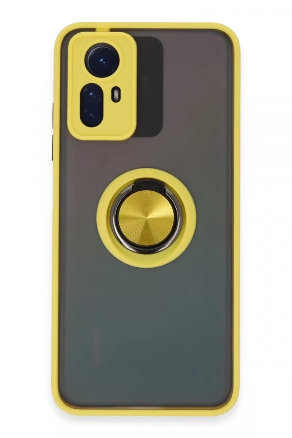 Xiaomi Redmi Note 12S Kılıf Montreal Yüzüklü Silikon Kapak - Sarı