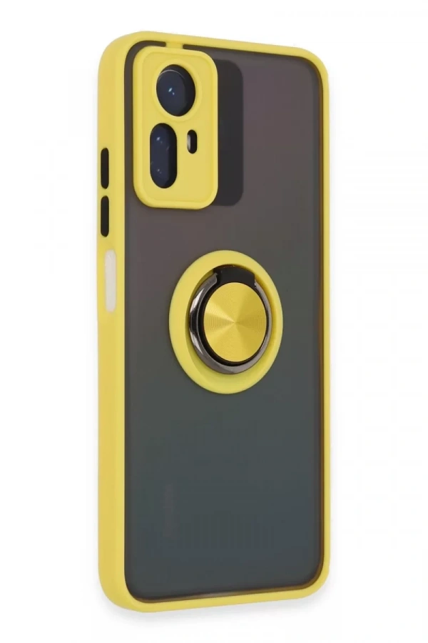 Xiaomi Redmi Note 12S Kılıf Montreal Yüzüklü Silikon Kapak - Sarı