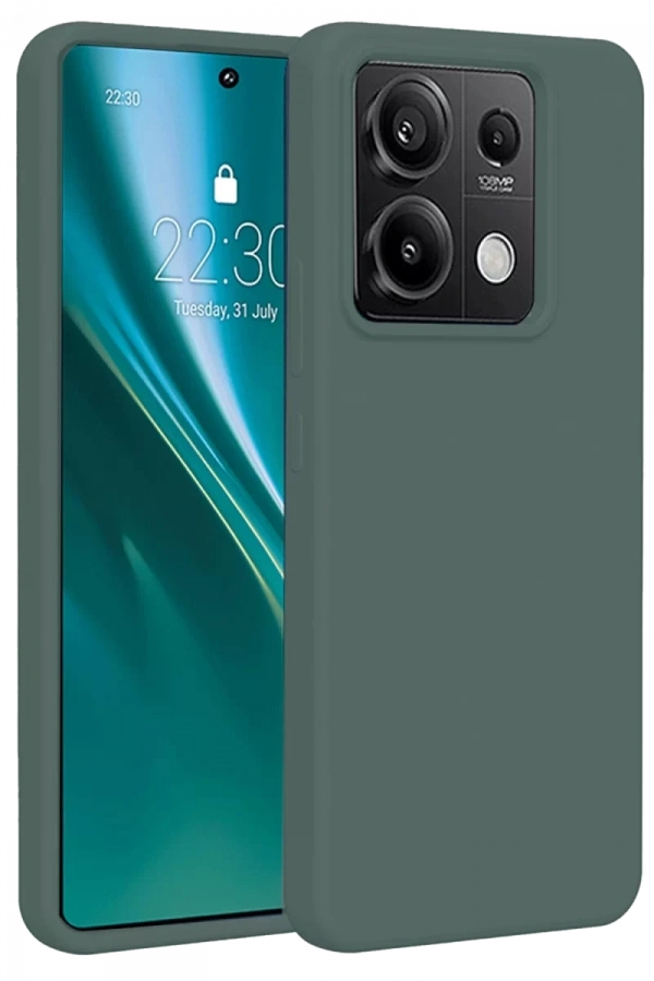 Xiaomi Redmi Note 13 4G Kılıf First Silikon - Koyu Yeşil