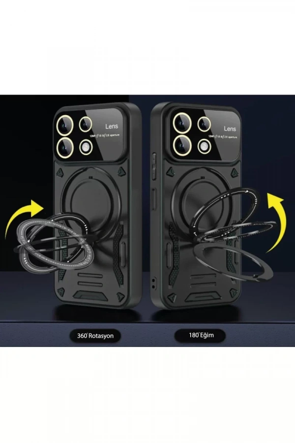 Xiaomi Redmi Note 13 4G Kılıf Joy Lens Standlı Kapak - Mor