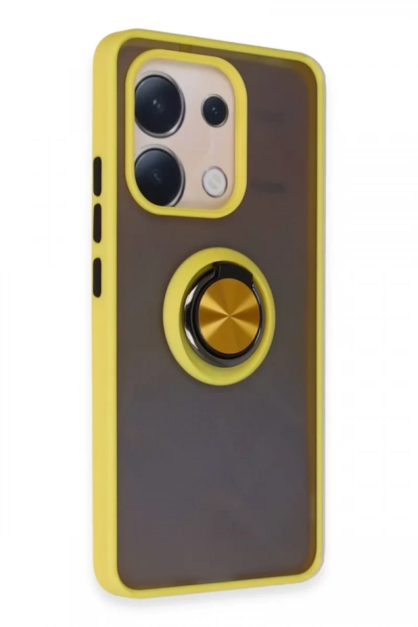 Xiaomi Redmi Note 13 4G Kılıf Montreal Yüzüklü Silikon Kapak - Sarı