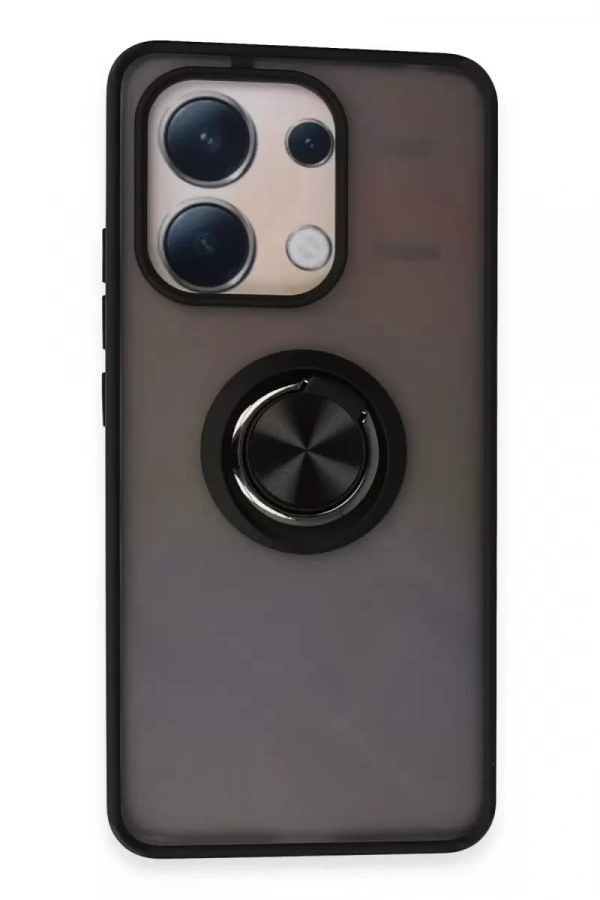 Xiaomi Redmi Note 13 4G Kılıf Montreal Yüzüklü Silikon Kapak - Siyah