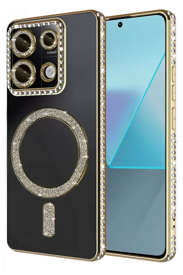 Xiaomi Redmi Note 13 Pro 4G Joke Simli Magneticsafe Kılıf - Gold