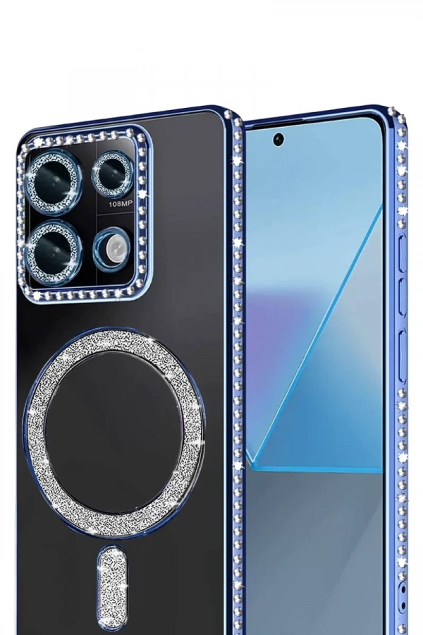 Xiaomi Redmi Note 13 Pro 4G Joke Simli Magneticsafe Kılıf - Mavi
