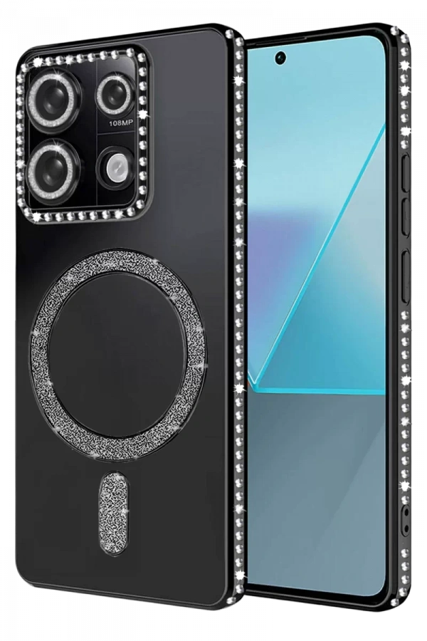 Xiaomi Redmi Note 13 Pro 4G Joke Simli Magneticsafe Kılıf - Siyah