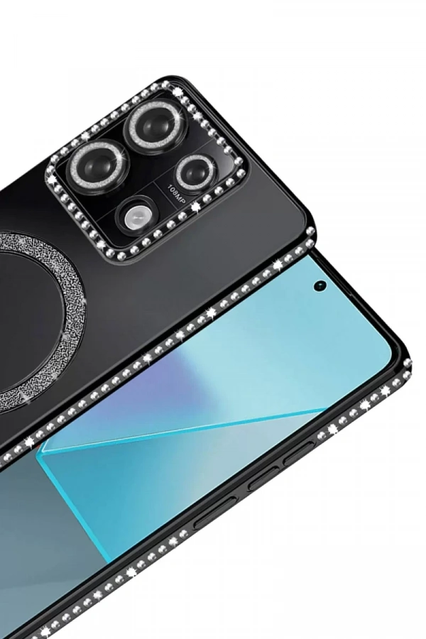 Xiaomi Redmi Note 13 Pro 4G Joke Simli Magneticsafe Kılıf - Siyah