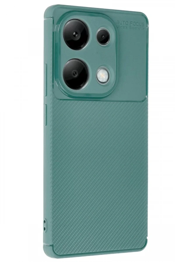 Xiaomi Redmi Note 13 Pro 4G Kılıf Auto Focus Karbon Kapak - Koyu Yeşil