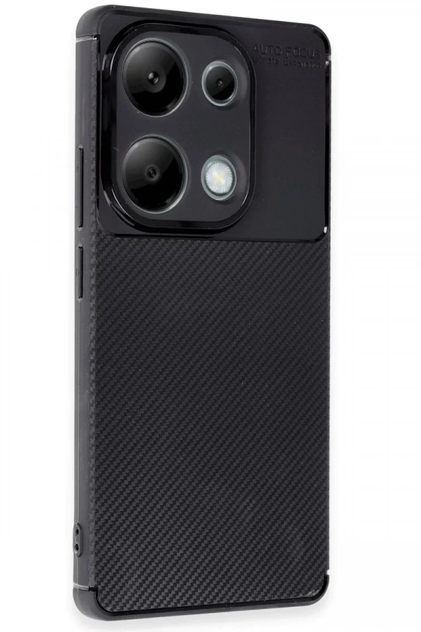 Xiaomi Redmi Note 13 Pro 4G Kılıf Auto Focus Karbon Kapak - Siyah