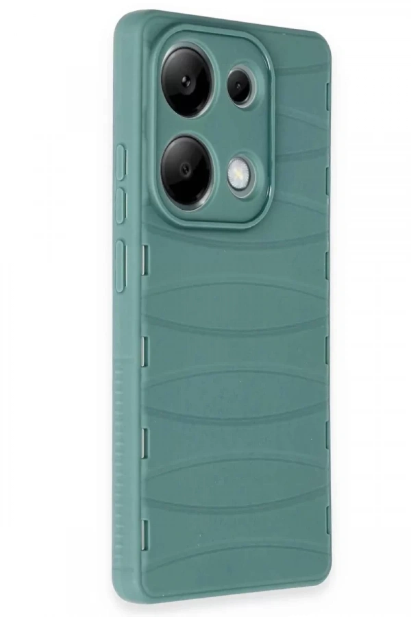 Xiaomi Redmi Note 13 Pro 4G Kılıf Bibercas Silikon Kapak - Koyu Yeşil