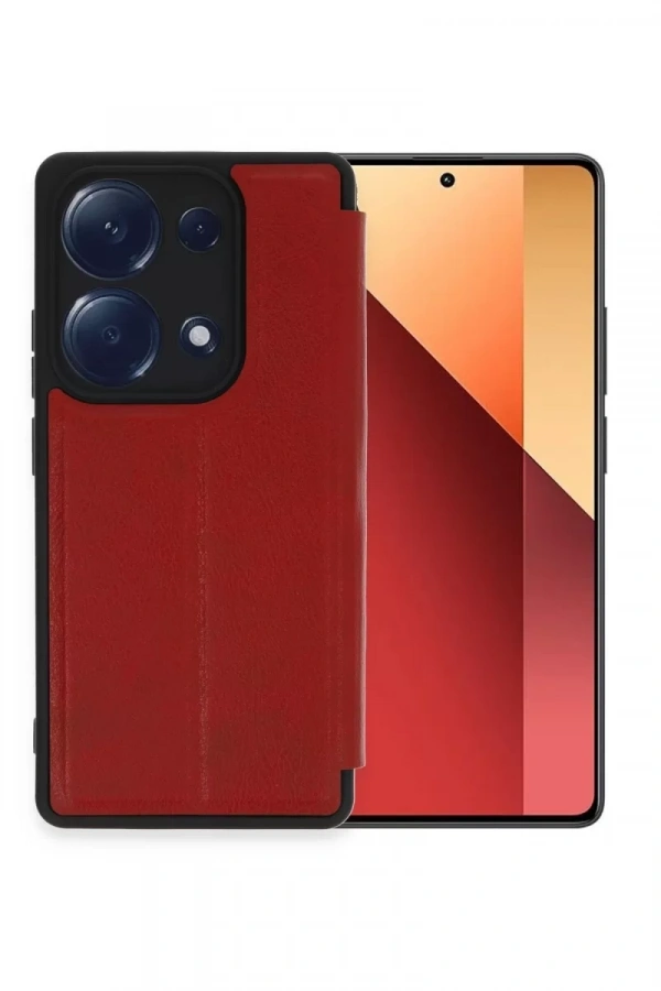 Xiaomi Redmi Note 13 Pro 4G Kılıf Flip Cover - Kırmızı