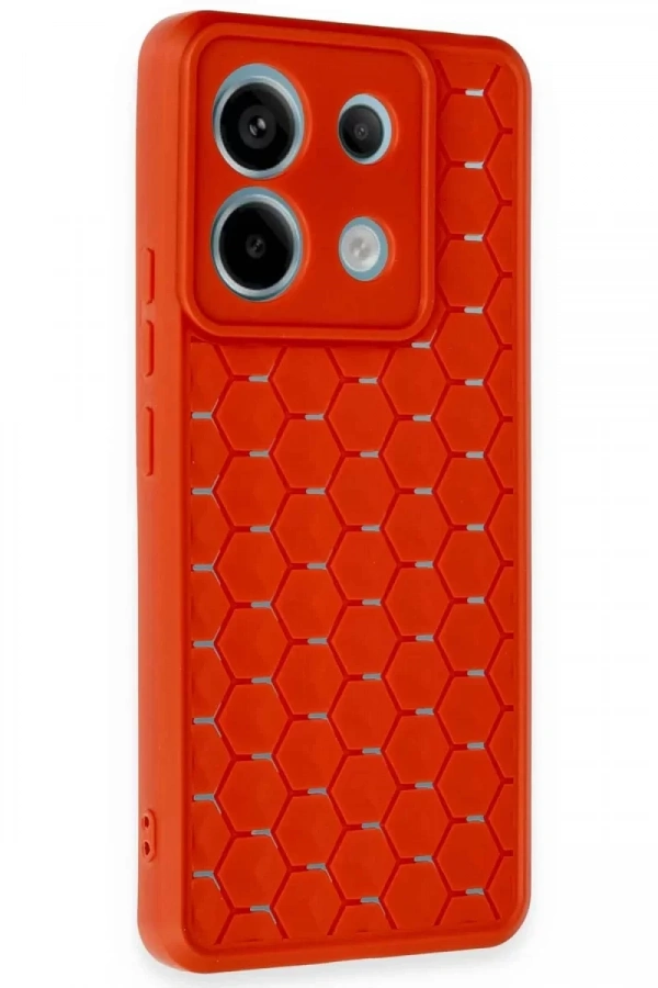 Xiaomi Redmi Note 13 Pro 5G Kılıf Petek Silikon Kapak - Kırmızı