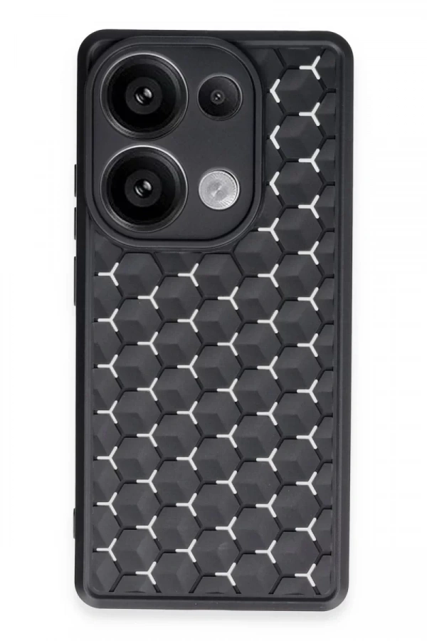 Xiaomi Redmi Note 13 Pro 5G Kılıf Petek Silikon Kapak - Siyah