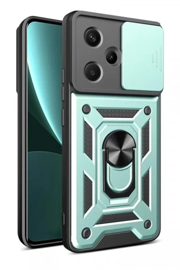 Xiaomi Redmi Note 13 Pro Plus Kılıf Pars Lens Yüzüklü Silikon - Yeşil