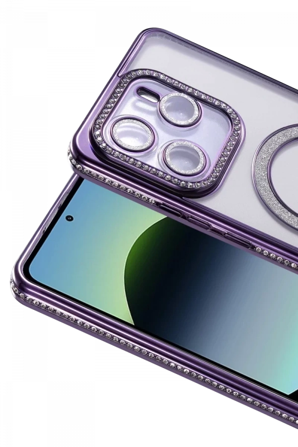Xiaomi Redmi Note 14 4G Joke Simli Magneticsafe Kılıf - Derin Mor