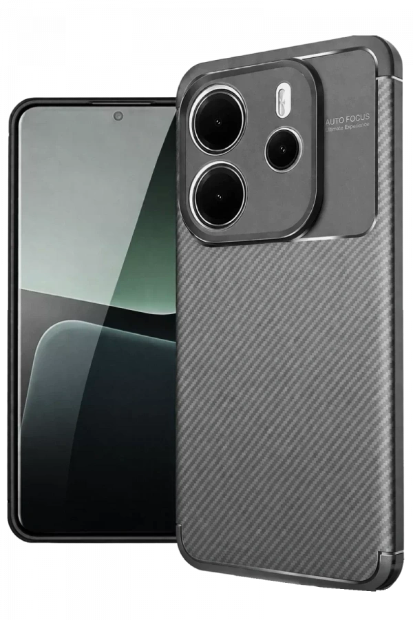 Xiaomi Redmi Note 14 4G Kılıf Auto Focus Karbon Kapak - Gri