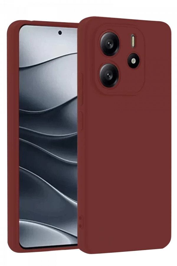 Xiaomi Redmi Note 14 4G Kılıf First Silikon - Bordo
