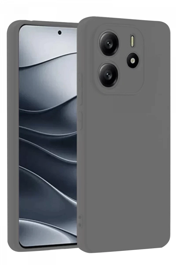 Xiaomi Redmi Note 14 4G Kılıf First Silikon - Gri