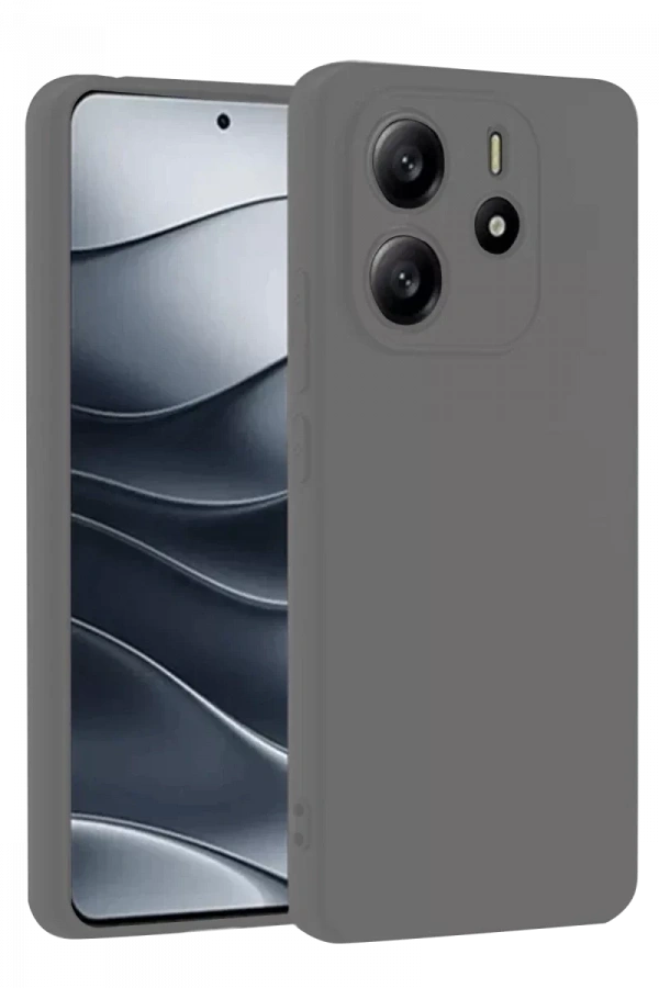 Xiaomi Redmi Note 14 4G Kılıf First Silikon - Gri