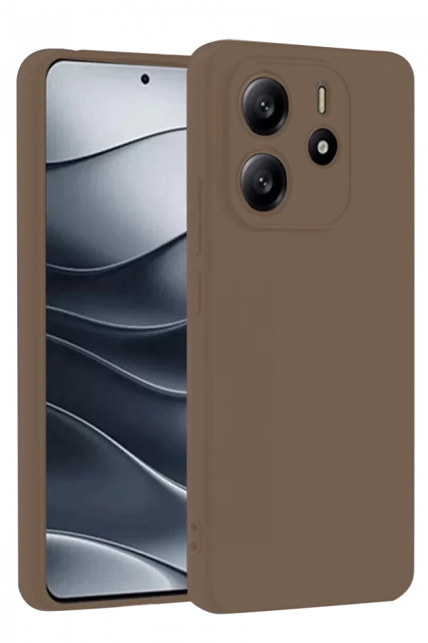 Xiaomi Redmi Note 14 4G Kılıf First Silikon - Kahverengi