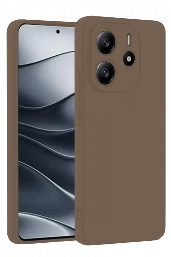 Xiaomi Redmi Note 14 4G Kılıf First Silikon - Kahverengi