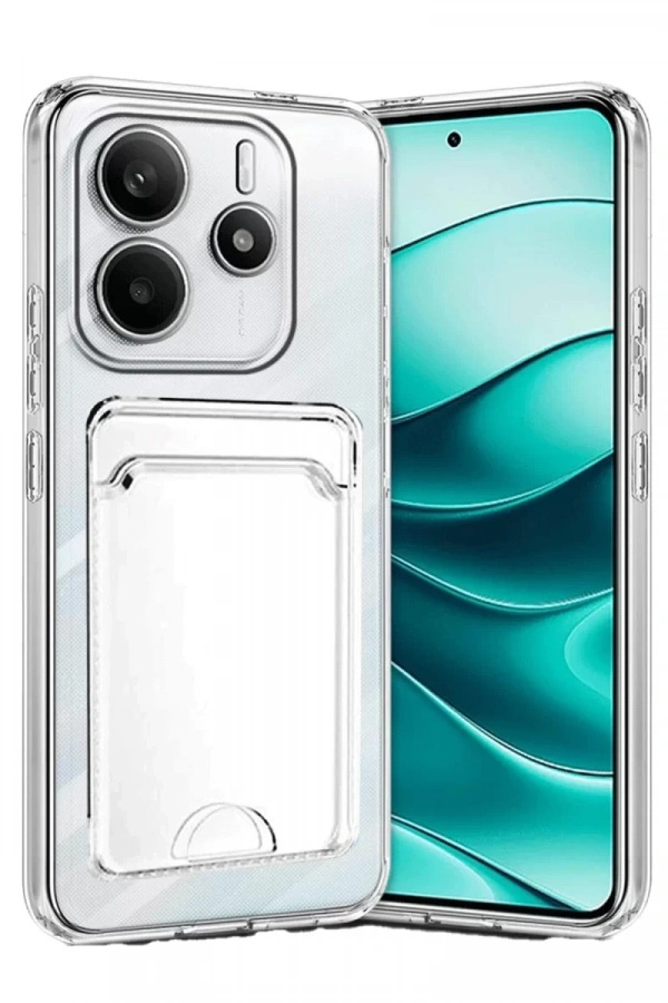 Xiaomi Redmi Note 14 4G Kılıf Kart Şeffaf Silikon - Şeffaf
