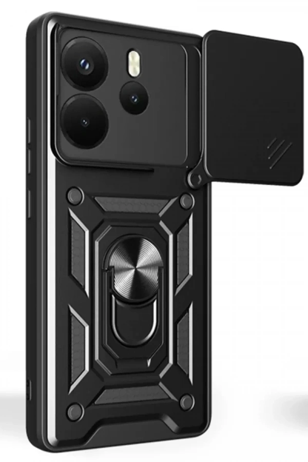 Xiaomi Redmi Note 14 4G Pars Lens Yüzüklü Silikon - Siyah