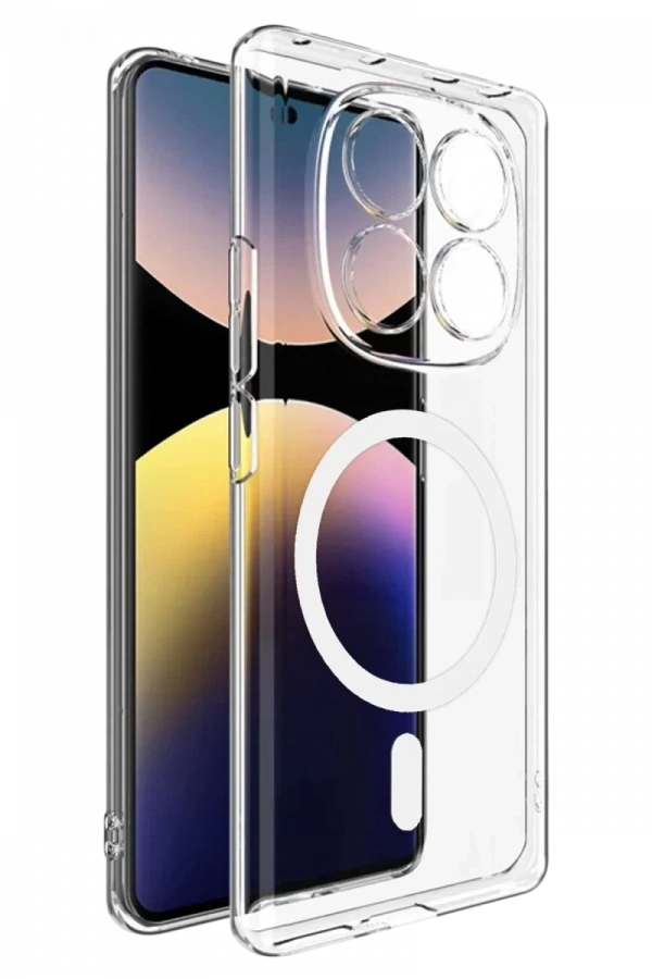 Xiaomi Redmi Note 14 Pro 4G Combo Sert Şeffaf Magsafe Kapak - Şeffaf