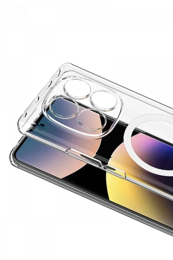 Xiaomi Redmi Note 14 Pro 4G Combo Sert Şeffaf Magsafe Kapak - Şeffaf