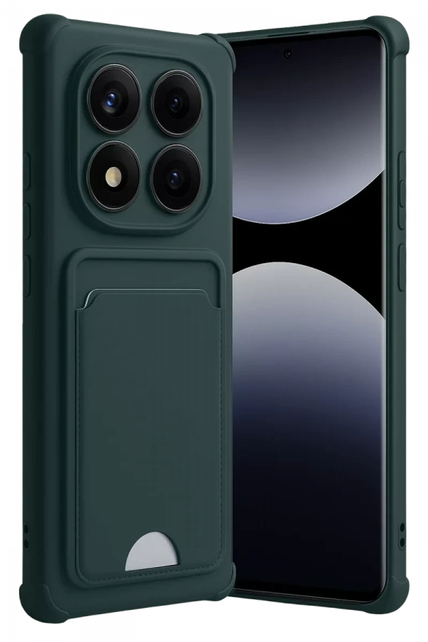 Xiaomi Redmi Note 14 Pro 5G Kelvin Kartvizitli Silikon - Koyu Yeşil
