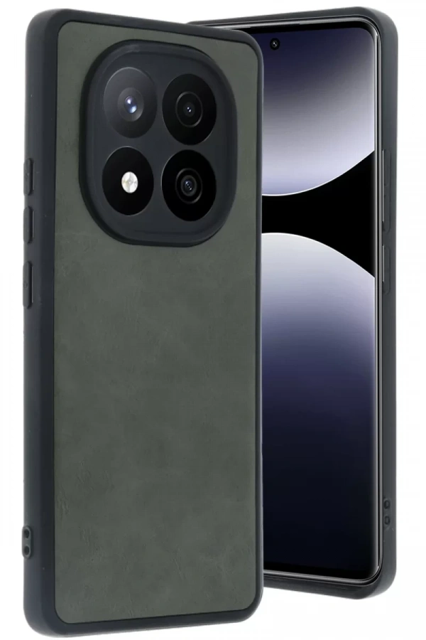Xiaomi Redmi Note 14 Pro 5G Kılıf Aras Deri Kapak - Koyu Yeşil