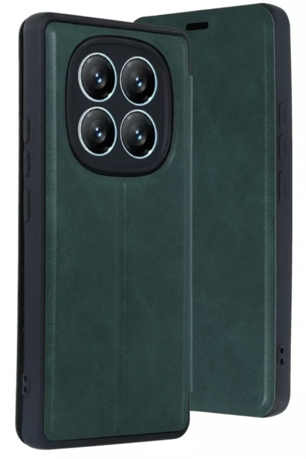Xiaomi Redmi Note 14 Pro 5G Kılıf Flip Cover - Koyu Yeşil