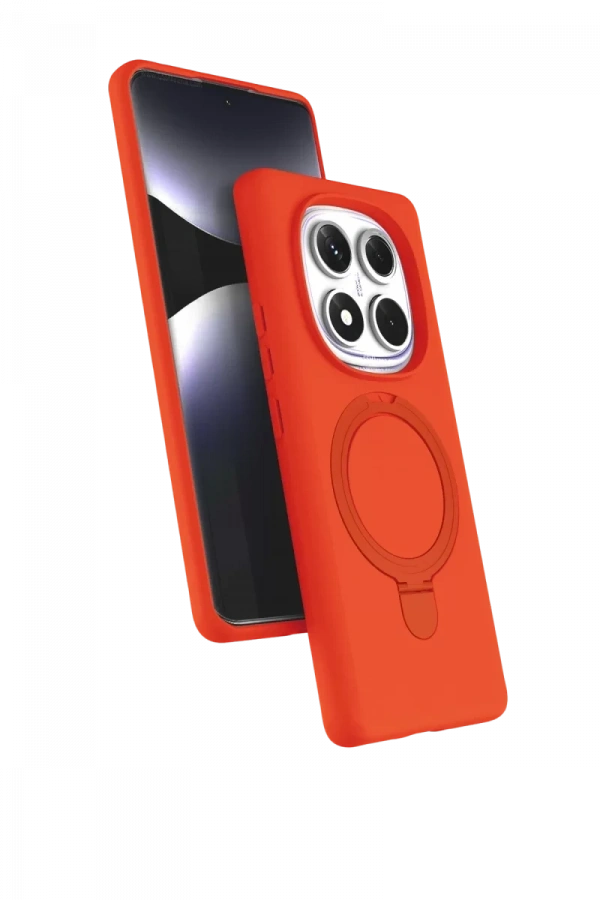 Xiaomi Redmi Note 14 Pro 5G Regal Magsafe Standlı Kapak - Turuncu