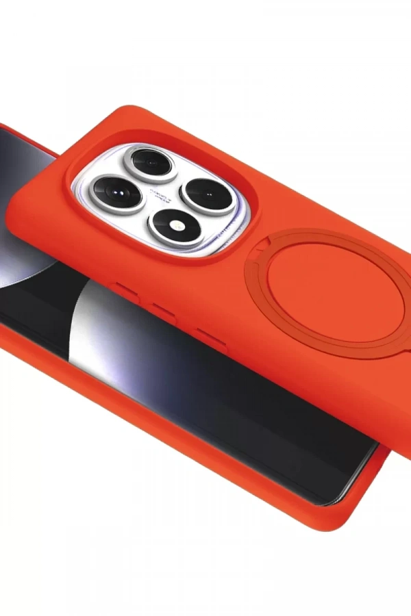 Xiaomi Redmi Note 14 Pro 5G Regal Magsafe Standlı Kapak - Turuncu